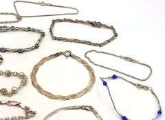 Group lot of 14 vintage 925 sterling silver bracelets