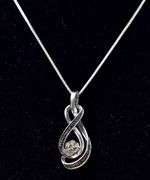 Diamond Pendant Necklace in Sterling Silver