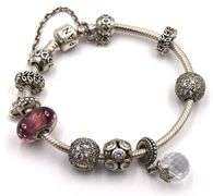 Set of Pandora charm bracelets in 925 sterling silver