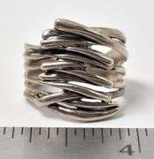 Interlaced Lined Band Ring in Sterling Silver