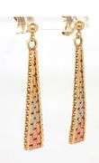Attractive 14K Tri-olor Gold Dangle Post Earrings