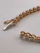 CERTIFIED 14K YELLOW GOLD DIAMOND TENNIS BRACELET