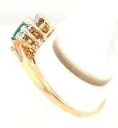 Nice 14K YG Marquise Emerald & Diamond Ring