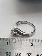 14k white gold diamond wedding band, size 10 -6.1 gr