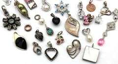 Group lot of vintage 925 sterling silver pendants