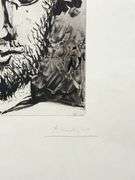 Rare Pablo Picasso Hand Signed Aquatint Tête de faune, 1958