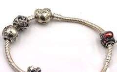 Set of Pandora charm bracelets in 925 sterling silver