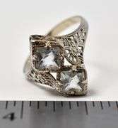 Vintage 14K White Gold Aquamarine Gemstone Ring