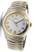 Ebel Classic Wave 2-Tone on Steel and Yellow Gold Bracelet with White Roman Dial