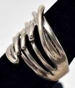 Interlaced Lined Band Ring in Sterling Silver