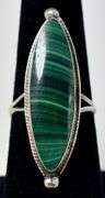 Malachite Gemstone Ring in Sterling Silver
