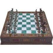 Handmade Wooden Chess Set with British Army Metal Pieces