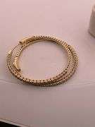 14K YELLOW GOLD FLEXIBLE HOOP EARRING WITH DIAMONDS .IT'S TIMELESS, CLASSIC, FASHIONABLE, LIGHTWEIGH