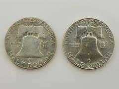 1953 S & 1954 S Franklin Half Dollars