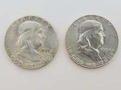 1953 S & 1954 S Franklin Half Dollars