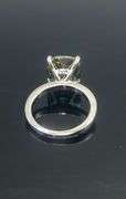 Sparkling 14 K White Gold Plate 6 Ct  Lab Simulated Diamond Ring