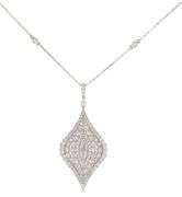New 1.95ctw Rose and Round Cut Diamond Frame Statement Pendant Necklace in 14K