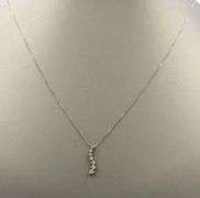 10kt White gold diamond pendant on box chain necklace