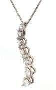 14kt White gold 0.40ctw diamond Journey pendant necklace