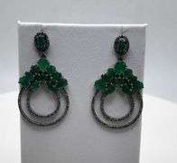 Handmade Elegant Earrings with 6.0ct Natural Colombian Emeralds & 1.00ct Diamond Accents
