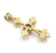 14kt Yellow gold opal cross pendant