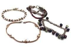 Group lot of 4 vintage 925 sterling silver beaded bracelets