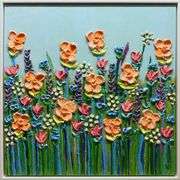 Heavy Impasto Peach Floral