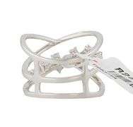 New 0.84ctw Diamond Triple Row Crossover Ring in 14K
