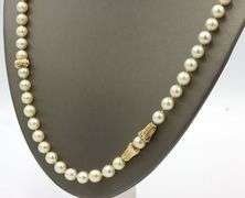 Gold bead and 8mm pearl endless necklace in yellow gold