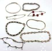 Group lot of 8 vintage 925 sterling silver bracelets