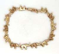 Neat 14K YG Elephant Link Bracelet