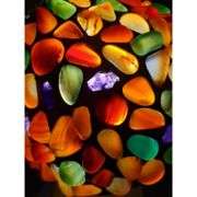 Agate and Amber Stained Glass Table Lamp