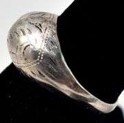 Decorative Engraved Band Ring in Sterling Silver