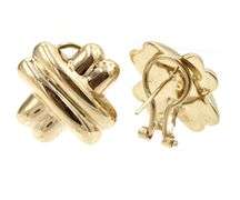 14kt Yellow gold X earrings