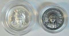 2 Great Indian Sovereign Nation 1 Troy Oz pure Silver in custom capsules