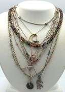 Group lot of 11 Vintage 925 sterling silver necklaces