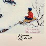 Exclusive Signed Norman Rockwell Offset Lithograph "Sledding"