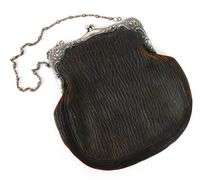 Antique Leather & Sterling Silver Purse
