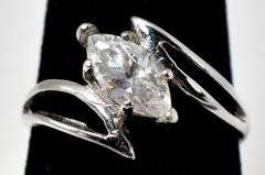 Clear Marquise Cut CZ Band Ring in sterling Silver