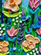 Heavy Impasto Peach Floral