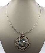 Vintage 925 sterling silver sunburst pendant on chain