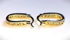 Dazzling Sparkling 14 Kt Gold Plated Princess Cut Lab Simulated Diamond Hoop Earrings
