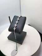 Elegant over 10ct Natural diamond flower Bracelet- Polki designe in Sterling Silver – Size 7