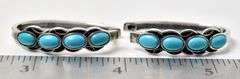 Turquoise Gemstone Hoop Earrings in Sterling Silver