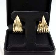 14kt Yellow gold 5 row J hoops
