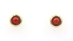 18kt Yellow gold Coral stud earrings