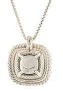 David Yurman Chatelaine 0.41ctw Diamond and Hampton Blue Topaz Pendant Necklace in Sterling
