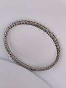CERTIFIED 14K WHITE GOLD DIAMOND FLEXIBLE BANGLE BRACELET