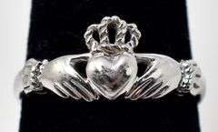 Perfect 14k White Gold Claddagh Ring