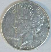 Fully struck better date 1934-P Peace Silver Dollar. Cleaned Unc.